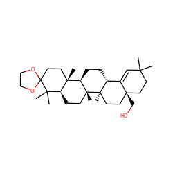 CC1(C)C=C2[C@H]3CC[C@@H]4[C@@]5(C)CCC6(OCCO6)C(C)(C)[C@@H]5CC[C@@]4(C)[C@]3(C)CC[C@@]2(CO)CC1 ZINC000653725591