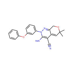 CC1(C)C=C2C(=NN(c3cccc(Oc4ccccc4)c3)C(N)=C2C#N)CO1 ZINC000013838694