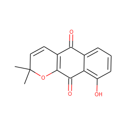 CC1(C)C=CC2=C(O1)C(=O)c1c(O)cccc1C2=O ZINC000013383890