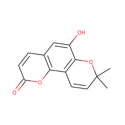 CC1(C)C=Cc2c(c(O)cc3ccc(=O)oc23)O1 ZINC000013379109