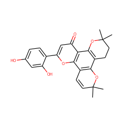 CC1(C)C=Cc2c(c3c(c4c(=O)cc(-c5ccc(O)cc5O)oc24)OC(C)(C)CC3)O1 ZINC000238786391