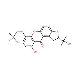 CC1(C)C=Cc2c(cc(O)c3c(=O)c4c5c(ccc4oc23)O[C@H](C(C)(C)O)C5)O1 ZINC000299861691