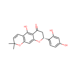 CC1(C)C=Cc2c(cc3c(c2O)C(=O)C[C@H](c2ccc(O)cc2O)O3)O1 ZINC000095561583