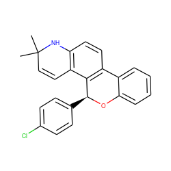 CC1(C)C=Cc2c(ccc3c2[C@H](c2ccc(Cl)cc2)Oc2ccccc2-3)N1 ZINC000013796847