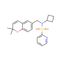 CC1(C)C=Cc2cc(CN(C3CCC3)S(=O)(=O)c3ccccn3)ccc2O1 ZINC000095552822