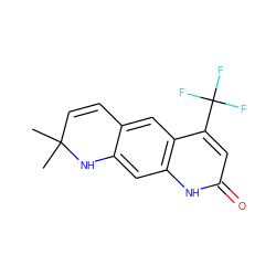 CC1(C)C=Cc2cc3c(C(F)(F)F)cc(=O)[nH]c3cc2N1 ZINC000013778399