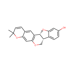 CC1(C)C=Cc2cc3c(cc2O1)OC[C@H]1c2ccc(O)cc2O[C@@H]31 ZINC000014613195