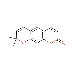 CC1(C)C=Cc2cc3ccc(=O)oc3cc2O1 ZINC000000338304