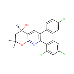 CC1(C)C[C@@](C)(O)c2cc(-c3ccc(Cl)cc3)c(-c3ccc(Cl)cc3Cl)nc2O1 ZINC000049047226