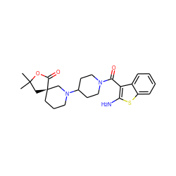 CC1(C)C[C@@]2(CCCN(C3CCN(C(=O)c4c(N)sc5ccccc45)CC3)C2)C(=O)O1 ZINC000073139708