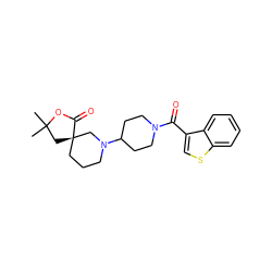 CC1(C)C[C@@]2(CCCN(C3CCN(C(=O)c4csc5ccccc45)CC3)C2)C(=O)O1 ZINC000073137813