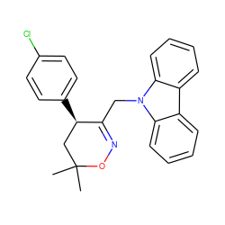 CC1(C)C[C@@H](c2ccc(Cl)cc2)C(Cn2c3ccccc3c3ccccc32)=NO1 ZINC000473084577