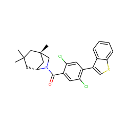 CC1(C)C[C@@H]2C[C@@](C)(CN2C(=O)c2cc(Cl)c(-c3csc4ccccc34)cc2Cl)C1 ZINC000049047386