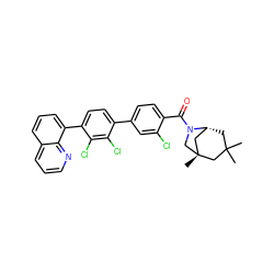 CC1(C)C[C@@H]2C[C@@](C)(CN2C(=O)c2ccc(-c3ccc(-c4cccc5cccnc45)c(Cl)c3Cl)cc2Cl)C1 ZINC000049777050