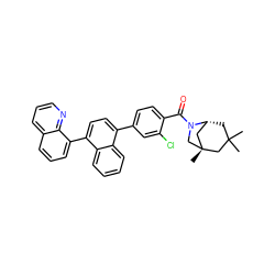 CC1(C)C[C@@H]2C[C@@](C)(CN2C(=O)c2ccc(-c3ccc(-c4cccc5cccnc45)c4ccccc34)cc2Cl)C1 ZINC000049777036