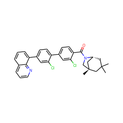 CC1(C)C[C@@H]2C[C@@](C)(CN2C(=O)c2ccc(-c3ccc(-c4cccc5cccnc45)cc3Cl)cc2Cl)C1 ZINC000049793791