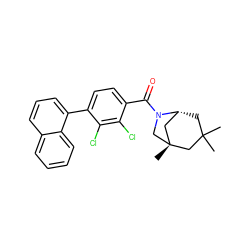 CC1(C)C[C@@H]2C[C@@](C)(CN2C(=O)c2ccc(-c3cccc4ccccc34)c(Cl)c2Cl)C1 ZINC000049055153