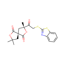 CC1(C)C[C@]2(C[C@](C)(C(=O)CSc3nc4ccccc4s3)OC2=O)C(=O)O1 ZINC000000658232