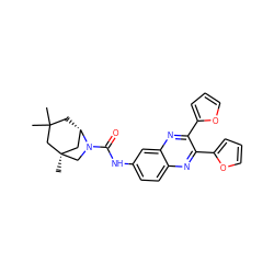 CC1(C)C[C@H]2C[C@@](C)(CN2C(=O)Nc2ccc3nc(-c4ccco4)c(-c4ccco4)nc3c2)C1 ZINC000100474170