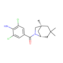 CC1(C)C[C@H]2C[C@@](C)(CN2C(=O)c2cc(Cl)c(N)c(Cl)c2)C1 ZINC000101099852