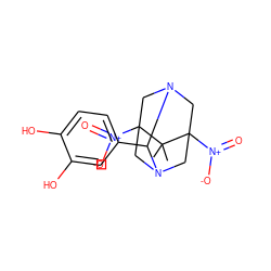 CC1(C)C2([N+](=O)[O-])CN3CC1([N+](=O)[O-])CN(C2)C3c1ccc(O)c(O)c1 ZINC000019325852