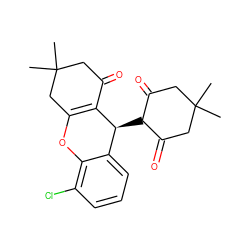 CC1(C)CC(=O)C([C@@H]2C3=C(CC(C)(C)CC3=O)Oc3c(Cl)cccc32)C(=O)C1 ZINC000000828108