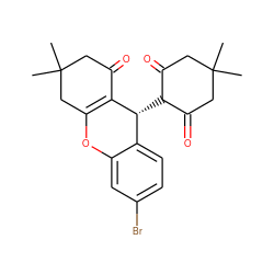 CC1(C)CC(=O)C([C@H]2C3=C(CC(C)(C)CC3=O)Oc3cc(Br)ccc32)C(=O)C1 ZINC000087672126