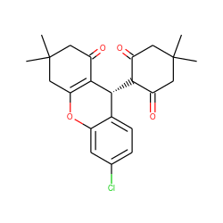 CC1(C)CC(=O)C([C@H]2C3=C(CC(C)(C)CC3=O)Oc3cc(Cl)ccc32)C(=O)C1 ZINC000101200016