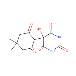 CC1(C)CC(=O)C(C2(O)C(=O)NC(=O)NC2=O)C(=O)C1 ZINC000003854981