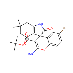 CC1(C)CC(=O)C2=C(C1)NC(=O)[C@]21C(C(=O)OC(C)(C)C)=C(N)Oc2ccc(Br)cc21 ZINC000001050703