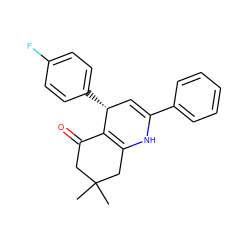 CC1(C)CC(=O)C2=C(C1)NC(c1ccccc1)=C[C@H]2c1ccc(F)cc1 ZINC000101351162