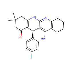 CC1(C)CC(=O)C2=C(C1)Nc1nc3c(c(N)c1[C@H]2c1ccc(F)cc1)CCCC3 ZINC000040876763