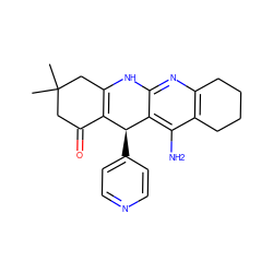 CC1(C)CC(=O)C2=C(C1)Nc1nc3c(c(N)c1[C@H]2c1ccncc1)CCCC3 ZINC000040877229