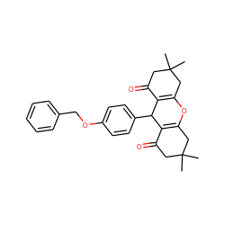 CC1(C)CC(=O)C2=C(C1)OC1=C(C(=O)CC(C)(C)C1)C2c1ccc(OCc2ccccc2)cc1 ZINC000003109200