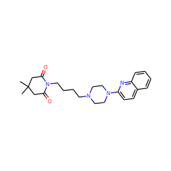 CC1(C)CC(=O)N(CCCCN2CCN(c3ccc4ccccc4n3)CC2)C(=O)C1 ZINC000013602944