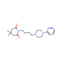 CC1(C)CC(=O)N(CCCCN2CCN(c3ccccn3)CC2)C(=O)C1 ZINC000028763150