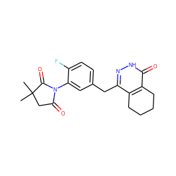 CC1(C)CC(=O)N(c2cc(Cc3n[nH]c(=O)c4c3CCCC4)ccc2F)C1=O ZINC000139688458