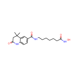 CC1(C)CC(=O)Nc2ccc(C(=O)NCCCCCCC(=O)NO)cc21 ZINC000222861620