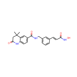 CC1(C)CC(=O)Nc2ccc(C(=O)NCc3cccc(/C=C/C(=O)NO)c3)cc21 ZINC000222904804