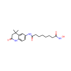 CC1(C)CC(=O)Nc2ccc(NC(=O)CCCCCCC(=O)NO)cc21 ZINC000222875608