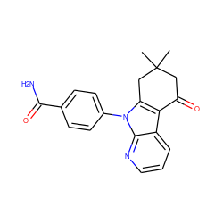 CC1(C)CC(=O)c2c(n(-c3ccc(C(N)=O)cc3)c3ncccc23)C1 ZINC000169307780