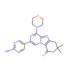 CC1(C)CC(=O)c2c(nc3c(N4CCOCC4)nc(-c4cnc(N)nc4)cn23)C1 ZINC000147996487