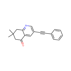 CC1(C)CC(=O)c2cc(C#Cc3ccccc3)cnc2C1 ZINC000096274161