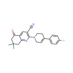 CC1(C)CC(=O)c2cc(C#N)c(N3CC=C(c4ccc(F)cc4)CC3)nc2C1 ZINC000028967860