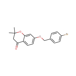 CC1(C)CC(=O)c2ccc(OCc3ccc(Br)cc3)cc2O1 ZINC000386115380