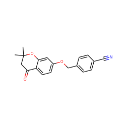 CC1(C)CC(=O)c2ccc(OCc3ccc(C#N)cc3)cc2O1 ZINC000063347190