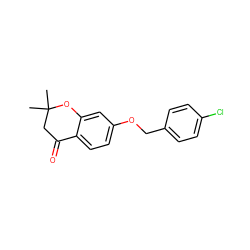 CC1(C)CC(=O)c2ccc(OCc3ccc(Cl)cc3)cc2O1 ZINC000315715285