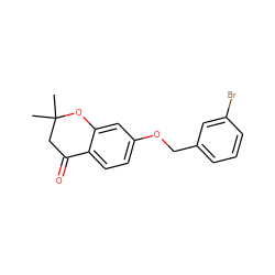 CC1(C)CC(=O)c2ccc(OCc3cccc(Br)c3)cc2O1 ZINC000386037356