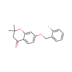 CC1(C)CC(=O)c2ccc(OCc3ccccc3F)cc2O1 ZINC000003126304