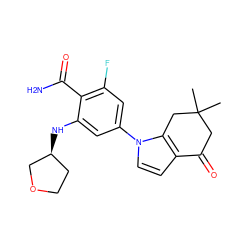 CC1(C)CC(=O)c2ccn(-c3cc(F)c(C(N)=O)c(N[C@H]4CCOC4)c3)c2C1 ZINC000103236862